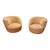 This is a pair of Nautilus Swivel Lounge Chairs with one crescent shaped ottoman, designed by Vladimir Kagan for...