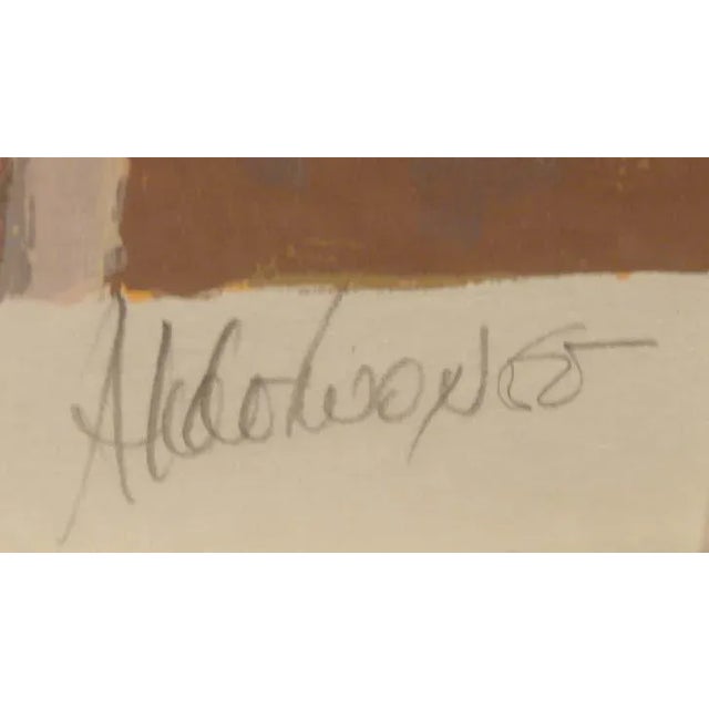 Beige Aldo Luongo First Day of School Signed Fine Art Serigraph Framed For Sale - Image 8 of 8