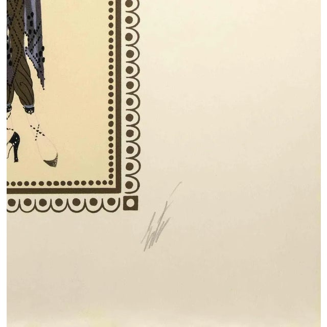 Modern Erté, The Plumed, 1970s, Lithograph For Sale - Image 3 of 4
