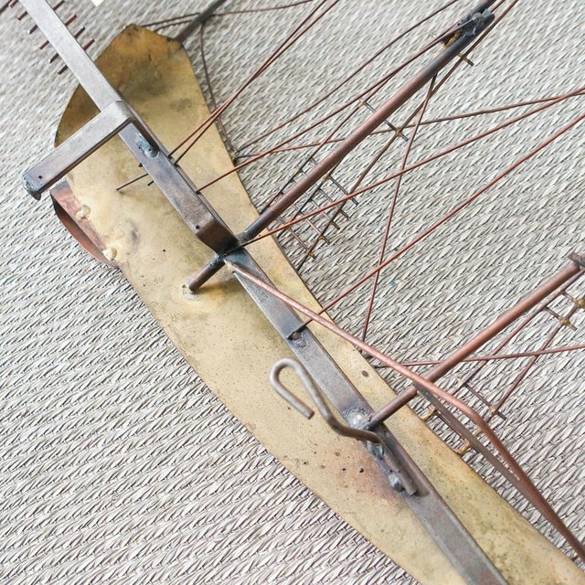 Brutalist Boat with Harbour Village Wall Sculpture by Curtis Jeré for Artisan House, USA, 1970s For Sale - Image 13 of 14