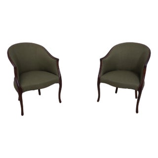 Pair Directorie Style Mahogany Frame Club Chairs For Sale