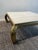 1970s Vintage in the Manner of Hendredon Hollywood Regency Brass and Travertine Coffee Table For Sale In Chicago - Image 6 of 11