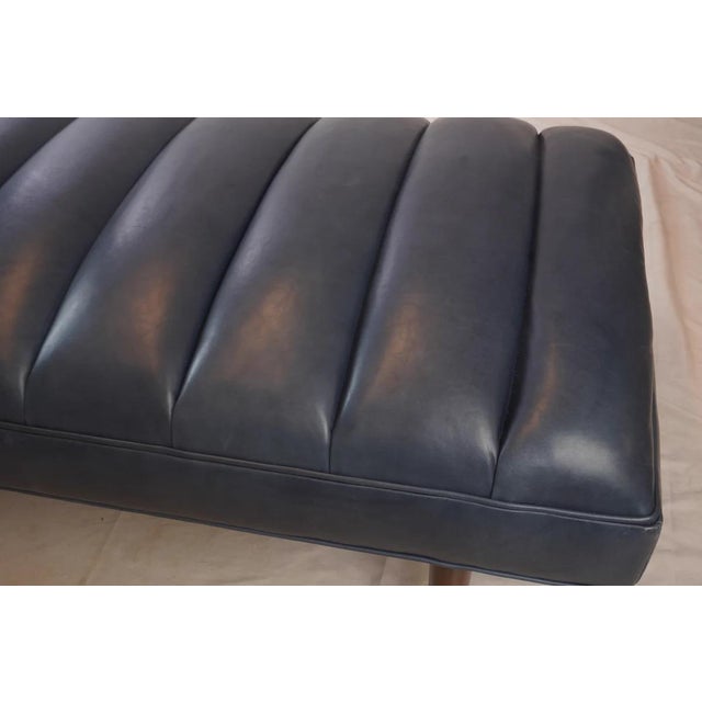 Arteriors Christophe Indigo Leather Refinery Bench For Sale In San Diego - Image 6 of 7
