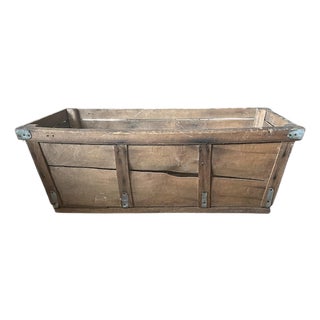 Antique Primitive / Industrial Wood and Zinc General Store Dry Goods Produce Crate / Basket / Box / Storage For Sale