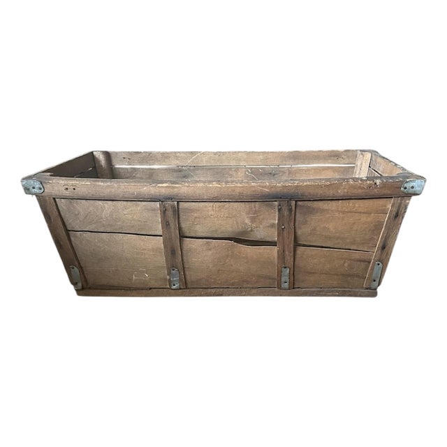 Antique Primitive / Industrial Wood and Zinc General Store Dry Goods Produce Crate / Basket / Box / Storage For Sale