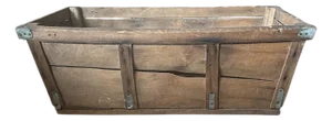 Antique Primitive / Industrial Wood and Zinc General Store Dry Goods Produce Crate / Basket / Box / Storage