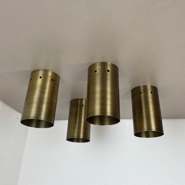Minimalist Brass Hole Pattern Tube Wall Sconces, Italy, 1970s, Set of 2 For Sale - Image 13 of 18