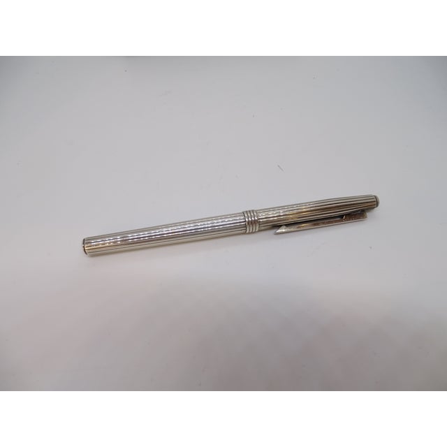 Blue Grooved Ballpoint Pen in Silver-Plated Metal from Dior, 1970s For Sale - Image 8 of 18