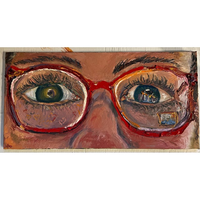 "The Red Glasses", Original, Unique Oil Paintings, by Van Ness For Sale - Image 9 of 9