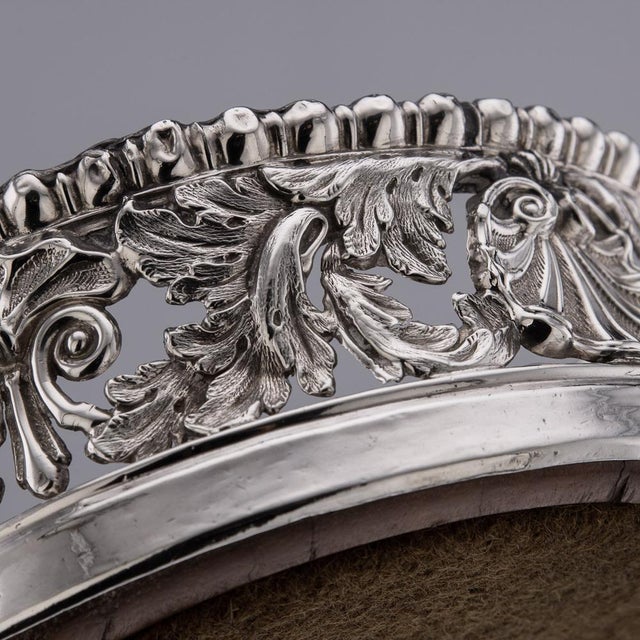 19th Century Georgian Solid Silver Wine Coasters, 1810s, Set of 2 For Sale - Image 10 of 15