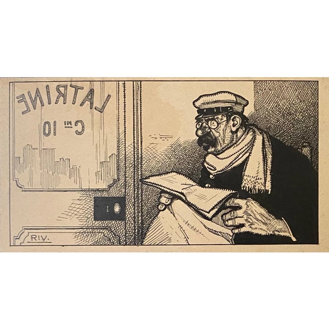 Passenger Train is an original artwork in China ink on brownish paper realized by Carlo Rivalta ( 1887-1941). The state of...