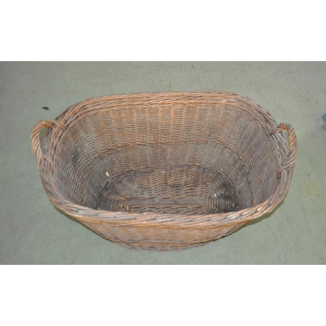 Rustic Rustic Wood Basket, 1940s For Sale - Image 3 of 4