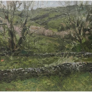 Near Galway by Jim Beckner | Oil on Canvas Landscape with trees and rolling hills For Sale