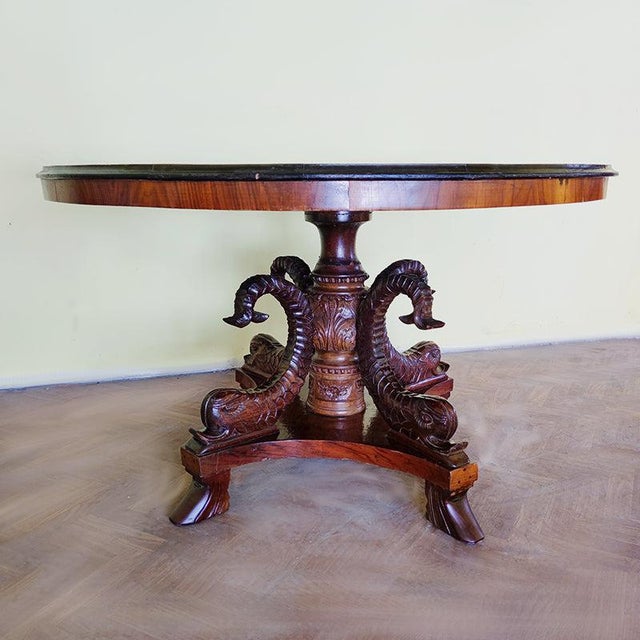 Brown Round Table in Walnut For Sale - Image 8 of 8