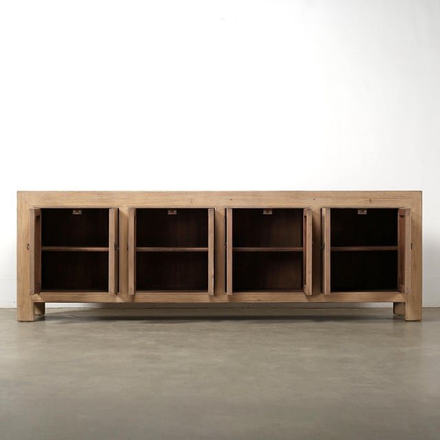 2010s Sideboard Buffet Cabinet - Eight-Door Solid Wood For Sale - Image 5 of 11