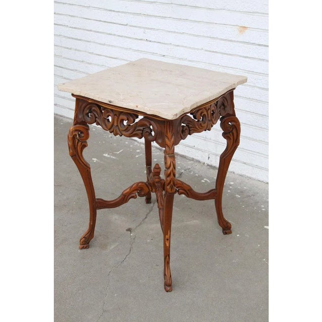 Mid 20th Century W & Z Rococo Style Marble Side Table For Sale - Image 11 of 12