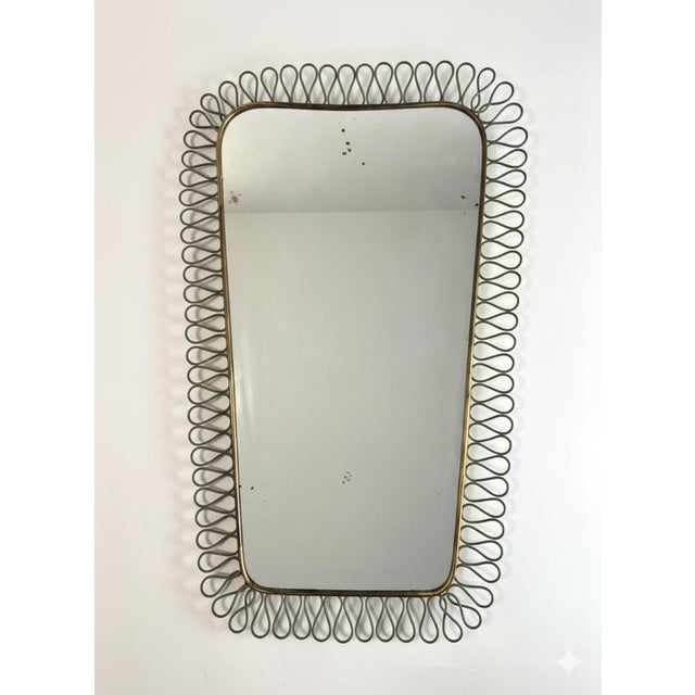 Mid-Century Modern Italian Brass Mirror by Gio Ponti, 1950s For Sale - Image 3 of 10