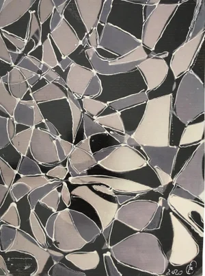 Abstract Modern “Vitrales” – Signed F, 2020
