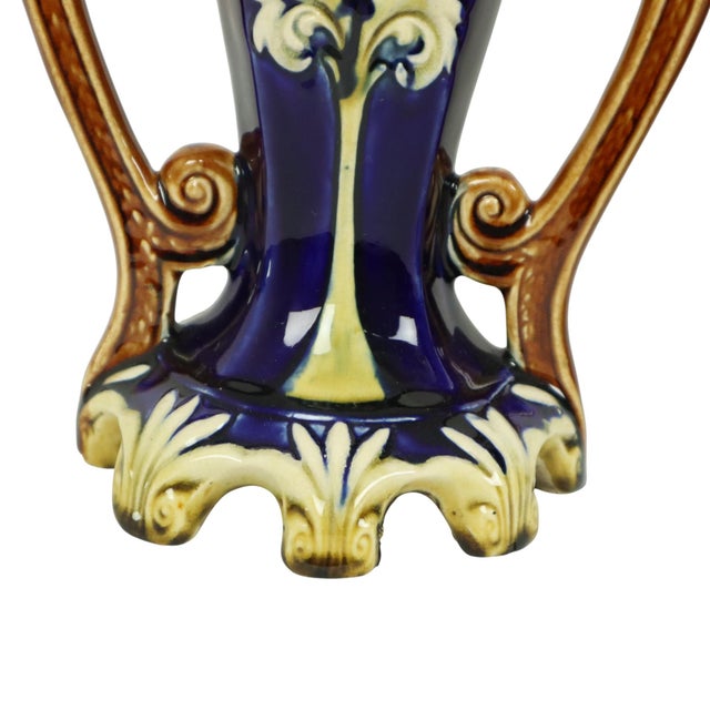 Art Nouveau Majolica Barbotine Vases and Planters, 1890s, Set of 3 For Sale - Image 17 of 18