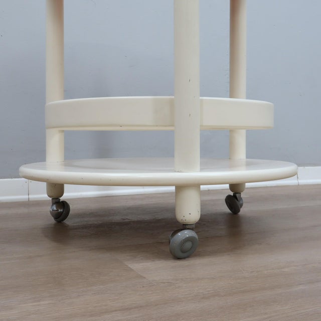 Space Age White & Orange Serving Trolley Bar Cart, 1960s For Sale - Image 10 of 12