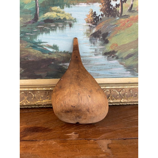 Brown Antique 19th Century Hand-Carved Decorative Wooden Ladle Spoon With Sculptural Curved Handle. For Sale - Image 8 of 11