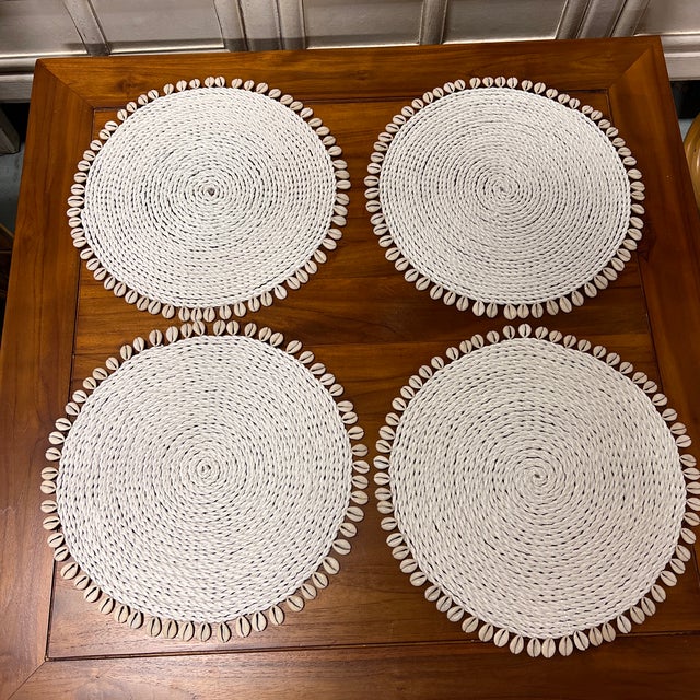 White Seagrass Seashell Placemat Chairish