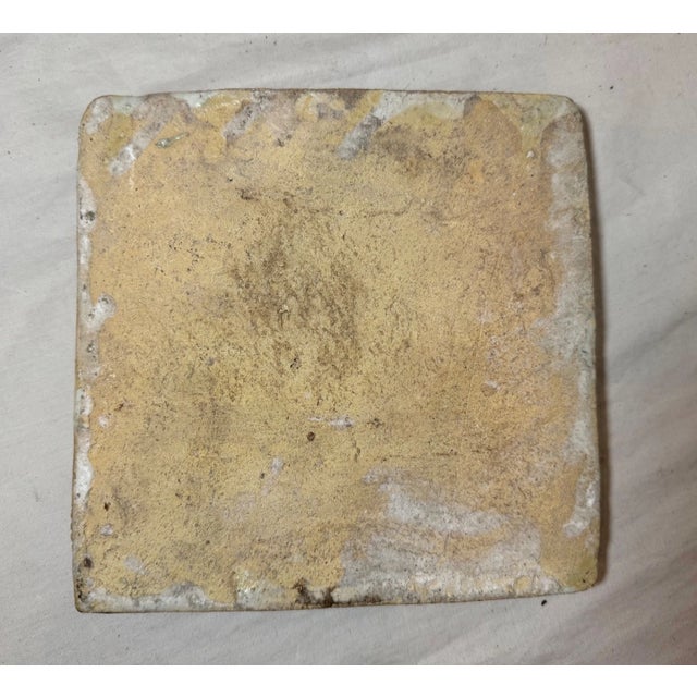 Antique Hand Painted Middle Eastern Equestrian Hunter Pottery Majolica Wall Tile For Sale - Image 10 of 10