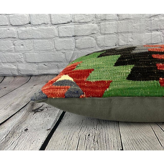 16 x 24 Kilim Pillow Turkish Cushion Anatolian Mosaic Pillow Cushion Cover For Sale - Image 4 of 4