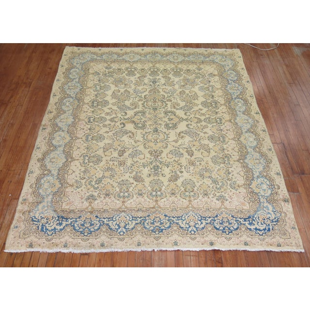 Late 20th Century Zabihi Collection Traditional Floral Persian Kirman Room Size Rug - 7'3" x 10'2" For Sale - Image 14 of 18