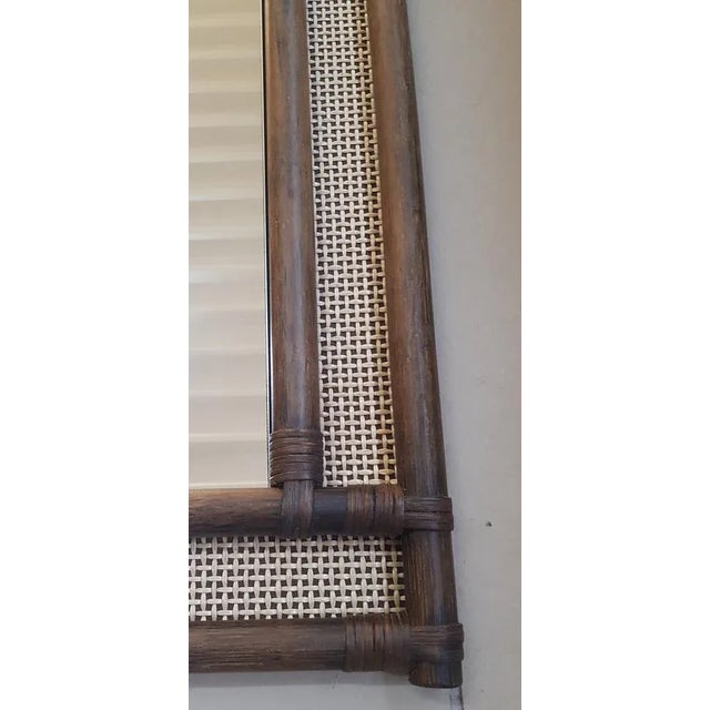 Large Bamboo & Rattan Mirror, 1960s, in Flawless conditions. Designed 1960 to 1969