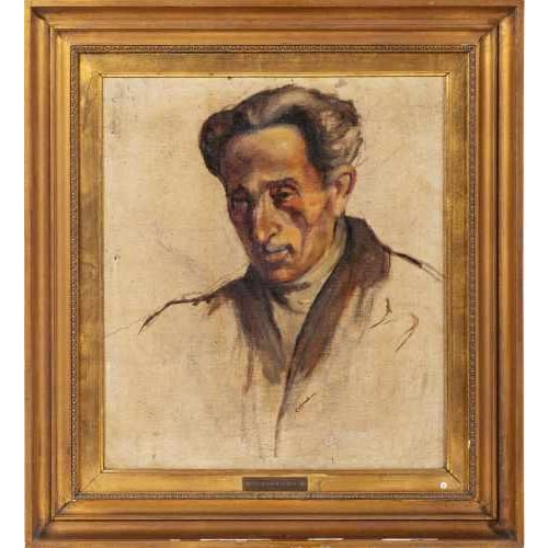 "Self-portrait". Oil on canvas. Signed. Dimensions: 53 x 46 cm.