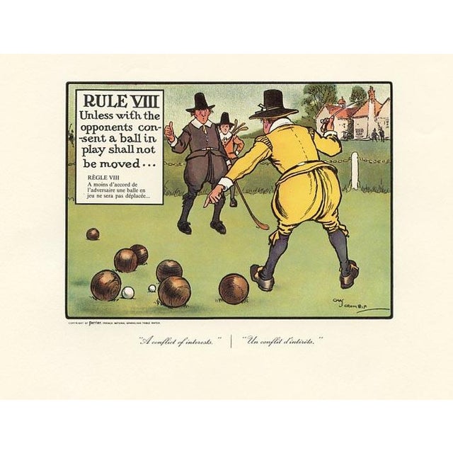 This original print is from a folio of whimsical Golf illustrations by the English artist Charles Crombie (1880-1967)....