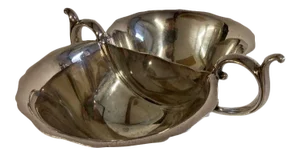 Vintage 1990s Reed & Barton Silver Plated Double Sauce Boat