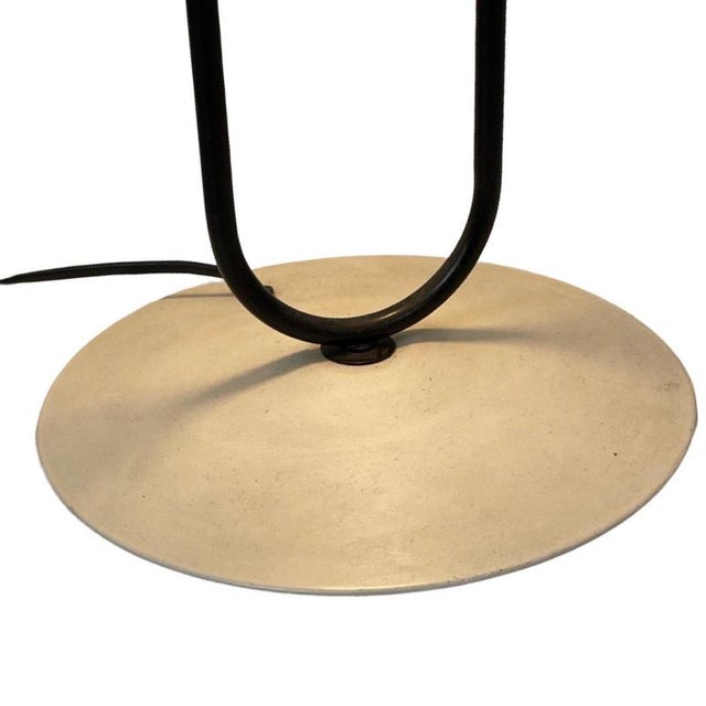 Space Age Mushroom Lamp with White Acrylic Shade and Metal Base For Sale - Image 4 of 8