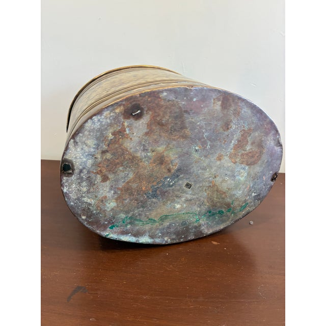 Vintage Brass Oval Jardiniere Planter Cachepot With Rope Detail For Sale - Image 14 of 15