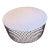 White Granite-Top Round Coffee Table With Metal Mesh Base For Sale