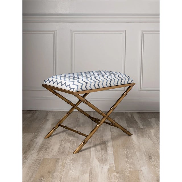 Traditional Lauderdale Brass Bamboo Leg Bench, Mozzi For Sale - Image 3 of 5