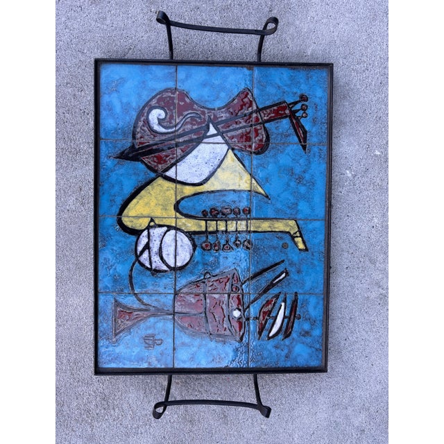 Bart marechal Gand Tile Tray with Iron Frame. Very nice quality of construction and style. handles have a nice twist to...