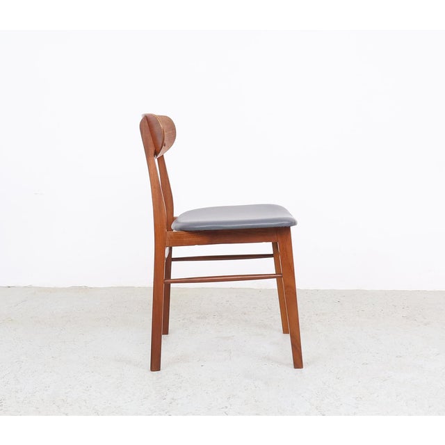 Teak Chairs with Grey Faux Leather from Farstrup Møbler, 1960s, Set of 4 For Sale - Image 6 of 13