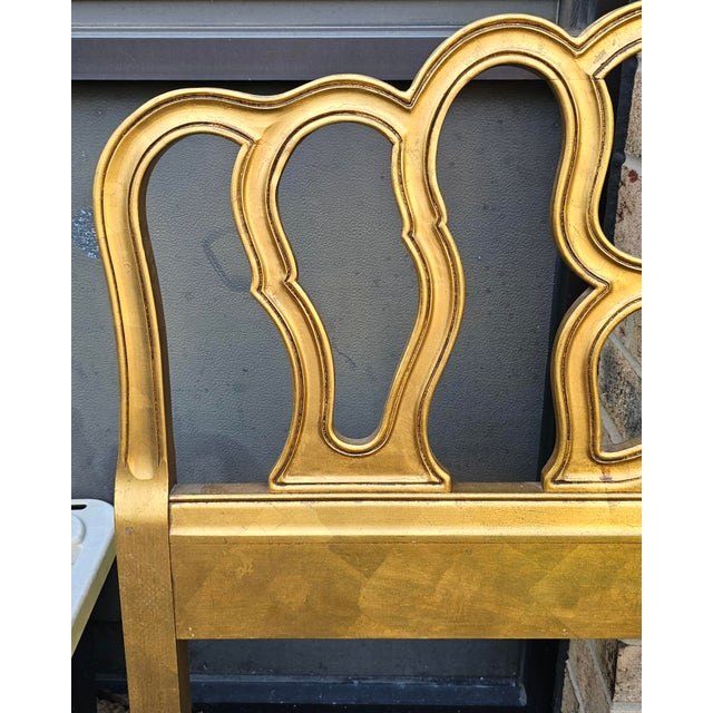 Drexel Near Pair Drexel Mid Century Provincial Style Giltwood Twin Size Headboards - Set of 2 For Sale - Image 4 of 9