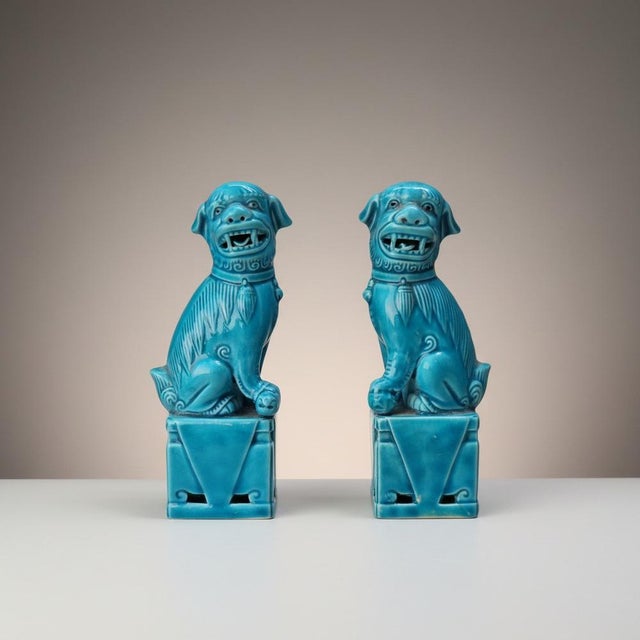 Ceramic Foo Dogs, 1970s, Set of 2 For Sale - Image 3 of 6