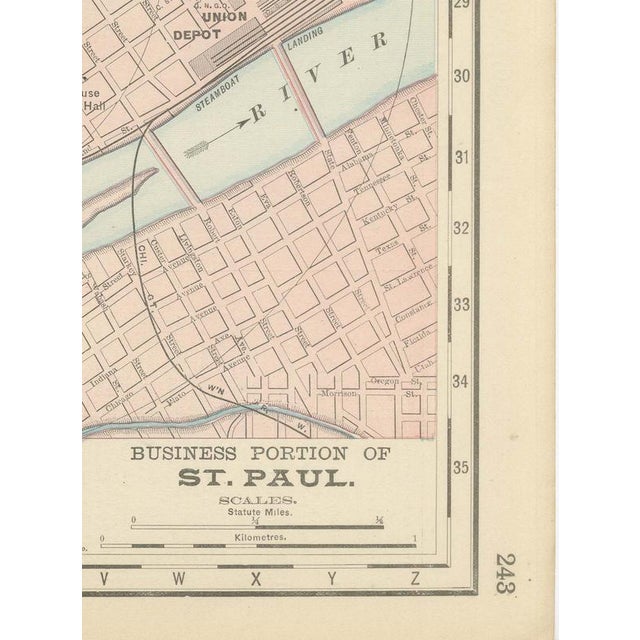Antique Map of St. Paul and Minneapolis The Twin Cities by Ran McNally, 1899 For Sale - Image 9 of 12