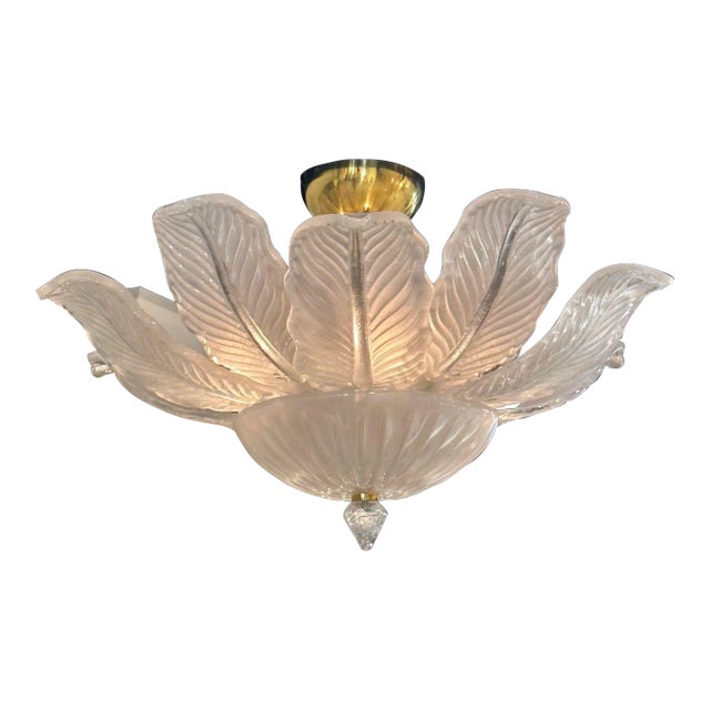 Murano Leaf Flush Mount For Sale