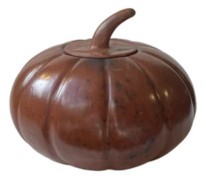 Vintage Pumpkin Container in Glazed Terracotta from Sasak, Lombok, Indonesia, 1980s