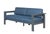 Blue Sardinia Aluminum Frame Outdoor 74" Love Seat / Sofa - Blue Cushions For Sale - Image 8 of 14