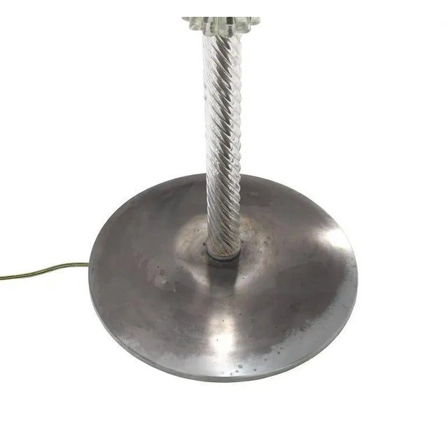 Vintage Mid Century Twisted Spaghetti Shape Glass Pole Floor Lamp For Sale - Image 6 of 7