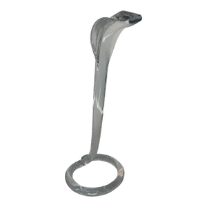 Daum France Clear Crystal Cobra Sculpture