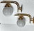 1940s 1940s Pair Vintage Art Deco Light Old Lamp Wall Sconces Fixture Brass & Ribbed Milk Glass Shade Ship Light For Sale - Image 5 of 5