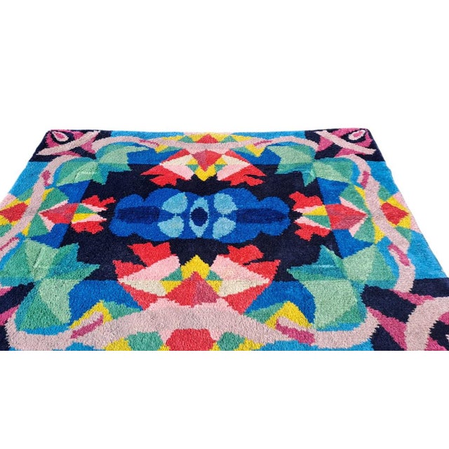 Vintage Flowers and Space Rug, Italy, 1980s For Sale - Image 14 of 18
