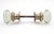 Traditional Vintage Art Deco Glass Brushed Nickel Passage Door Knob Set For Sale - Image 3 of 6